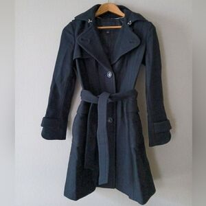 Banana Republic Women's Wool Coat With Belt Tie - Size XS